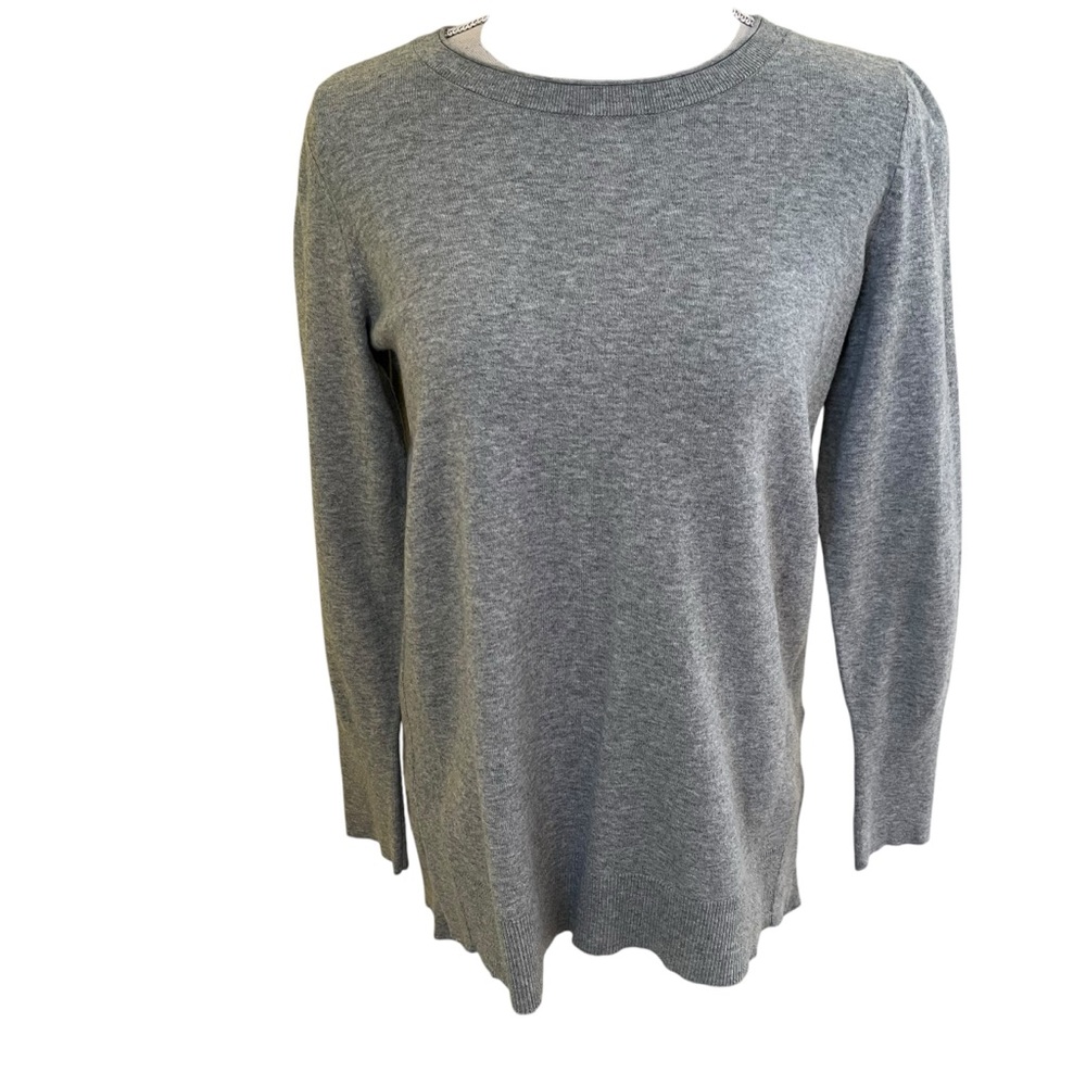 J. Jill Grey Scoop Neck Sweater XSP